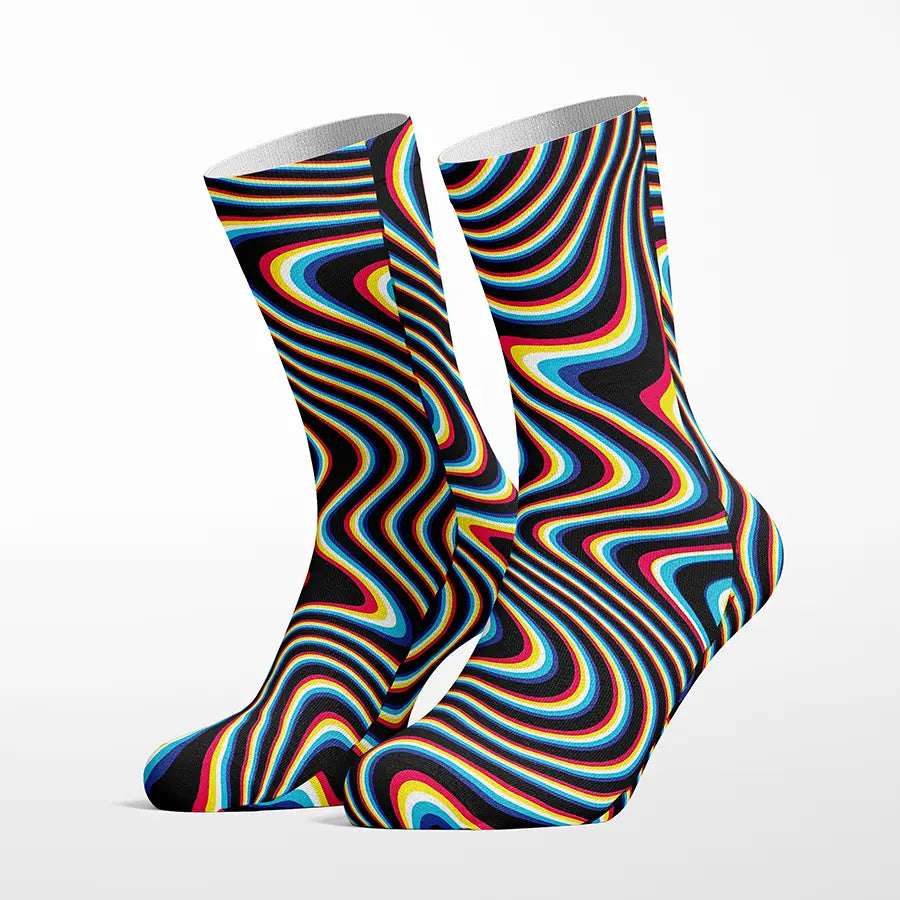 3D Wave crew socks