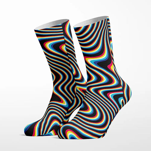 3D Wave crew socks