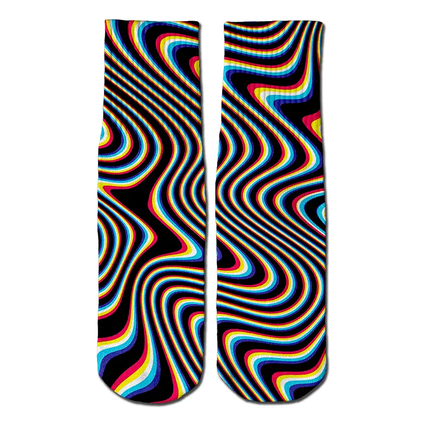 3D Wave crew socks