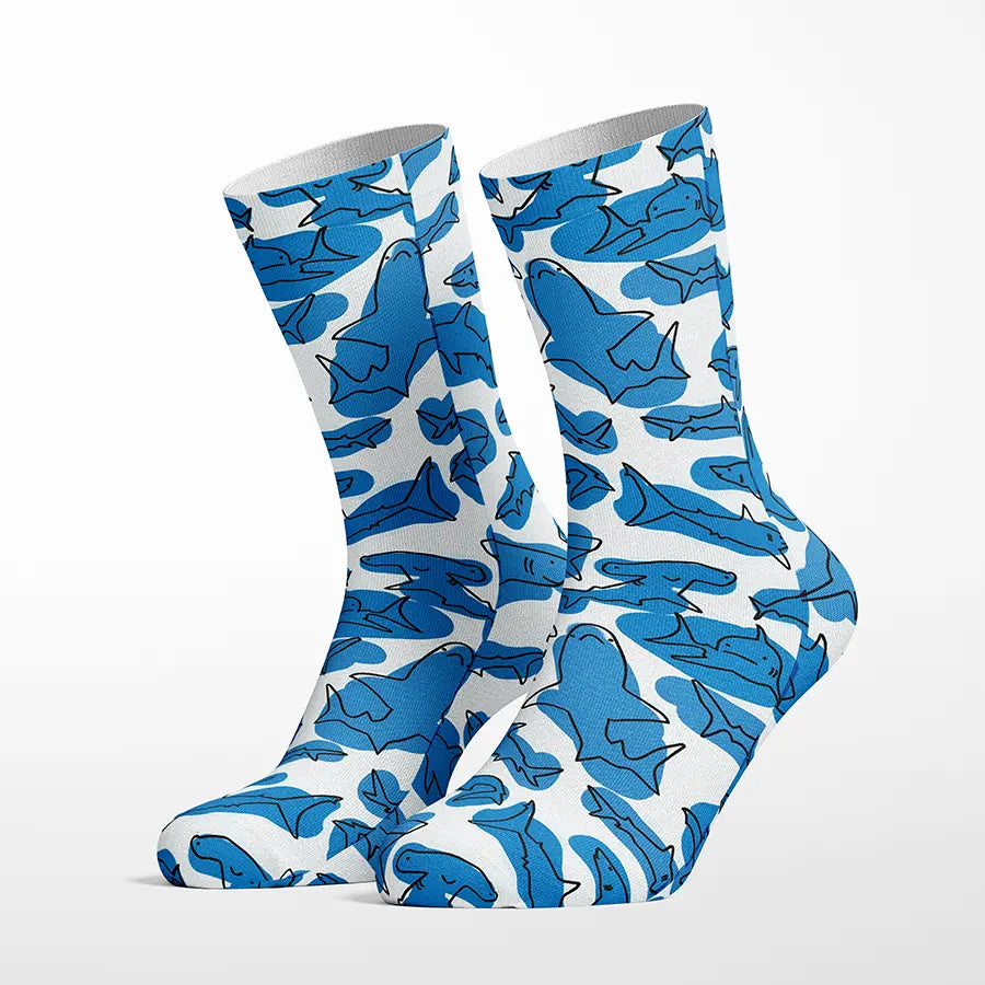 Blue Sharks crew socks