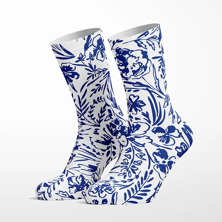 Delft Flowers crew socks