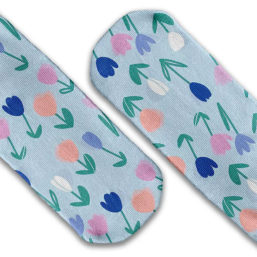Pastel Tulips crew socks
