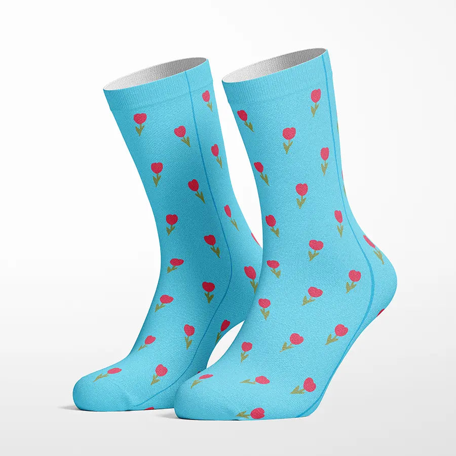 Pink Tulips crew socks