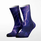 Purple Lightning crew socks