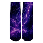 Purple Lightning crew socks
