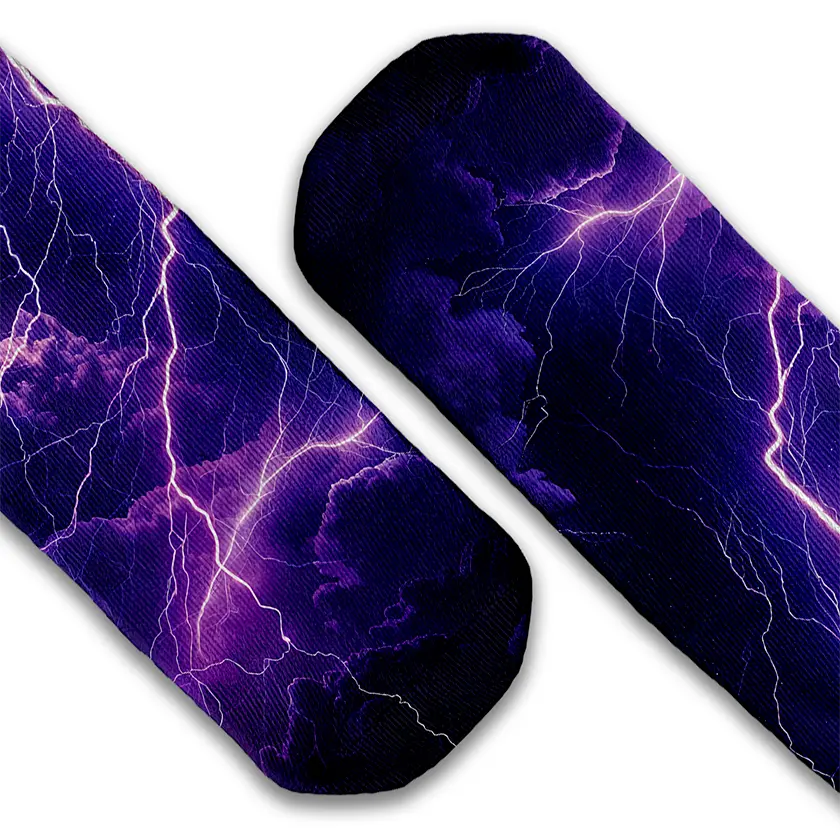 Purple Lightning crew socks