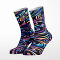 Wavy Rainbow crew socks