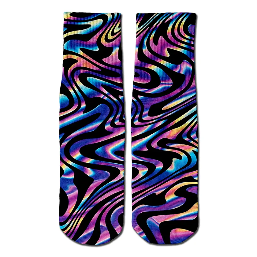 Wavy Rainbow crew socks